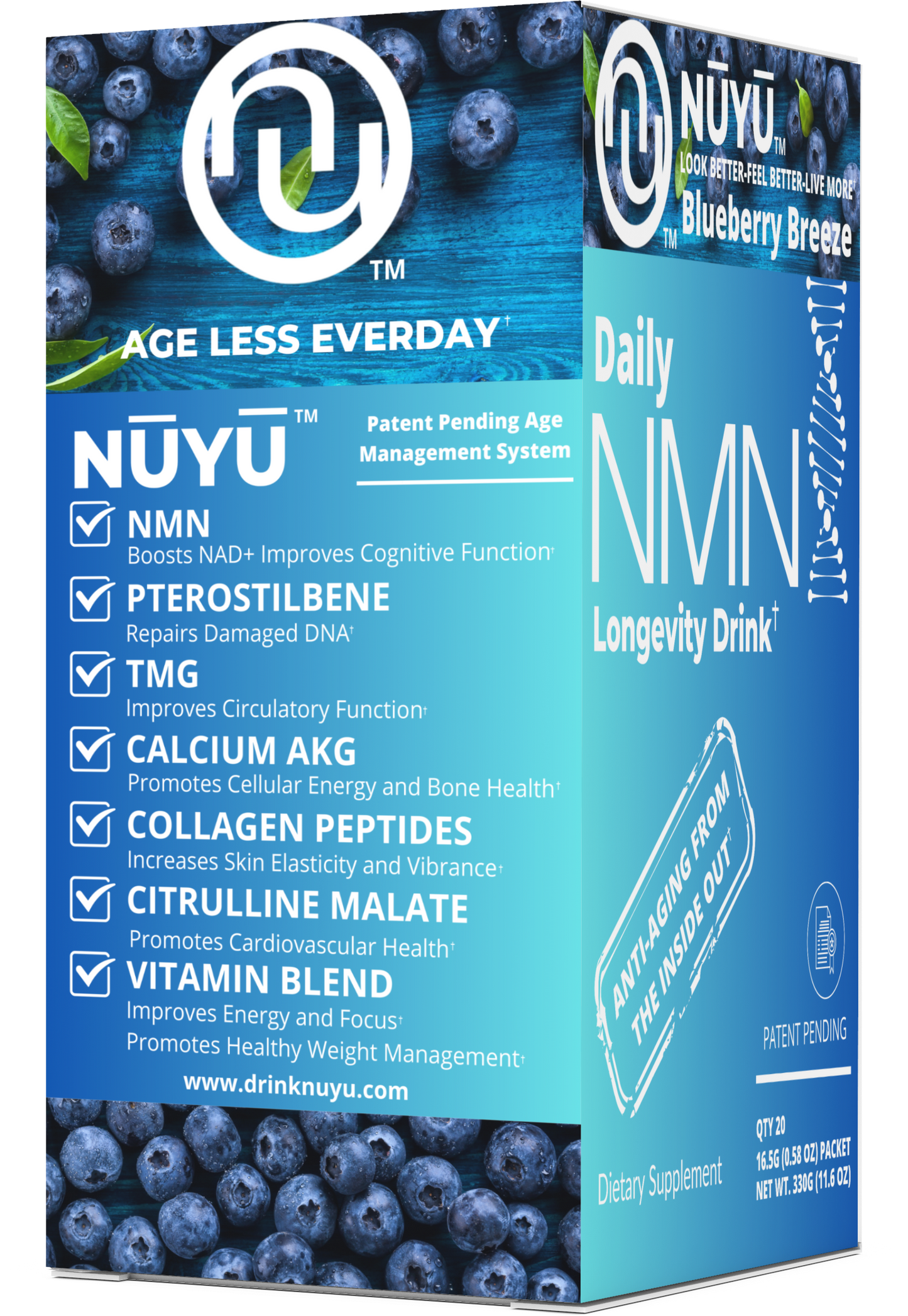 NŪYŪ Daily NMN™ Longevity Drink-Blueberry Breeze