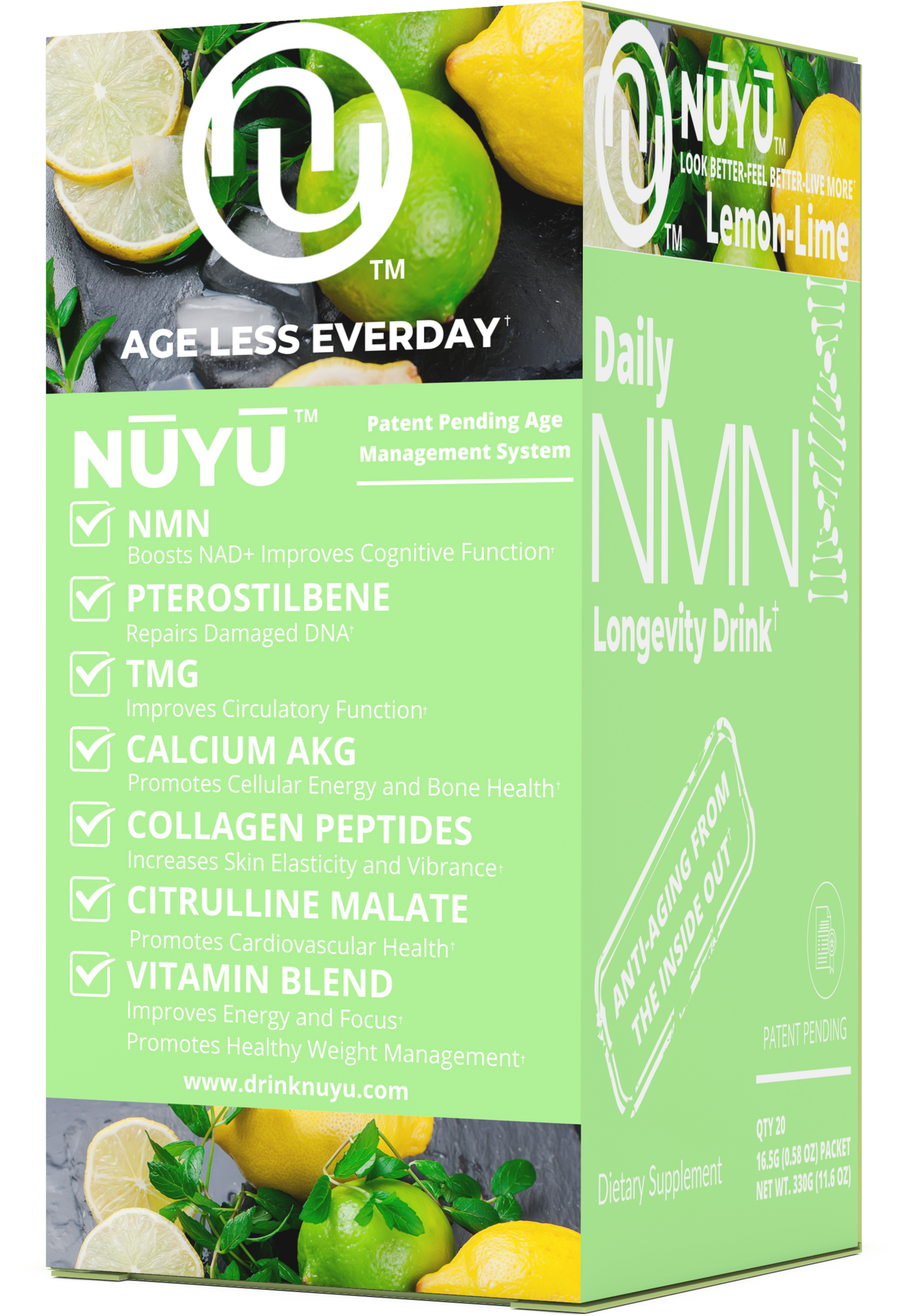 NŪYŪ Daily NMN™ Longevity Drink-Lemon Lime