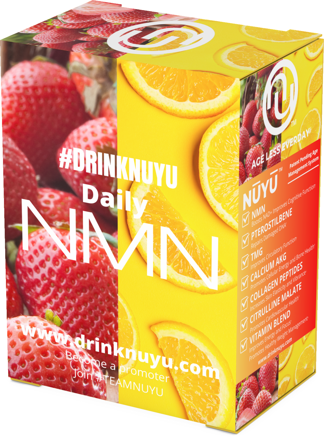 NŪYŪ Daily NMN™ Longevity Drink-Strawberry Lemonade