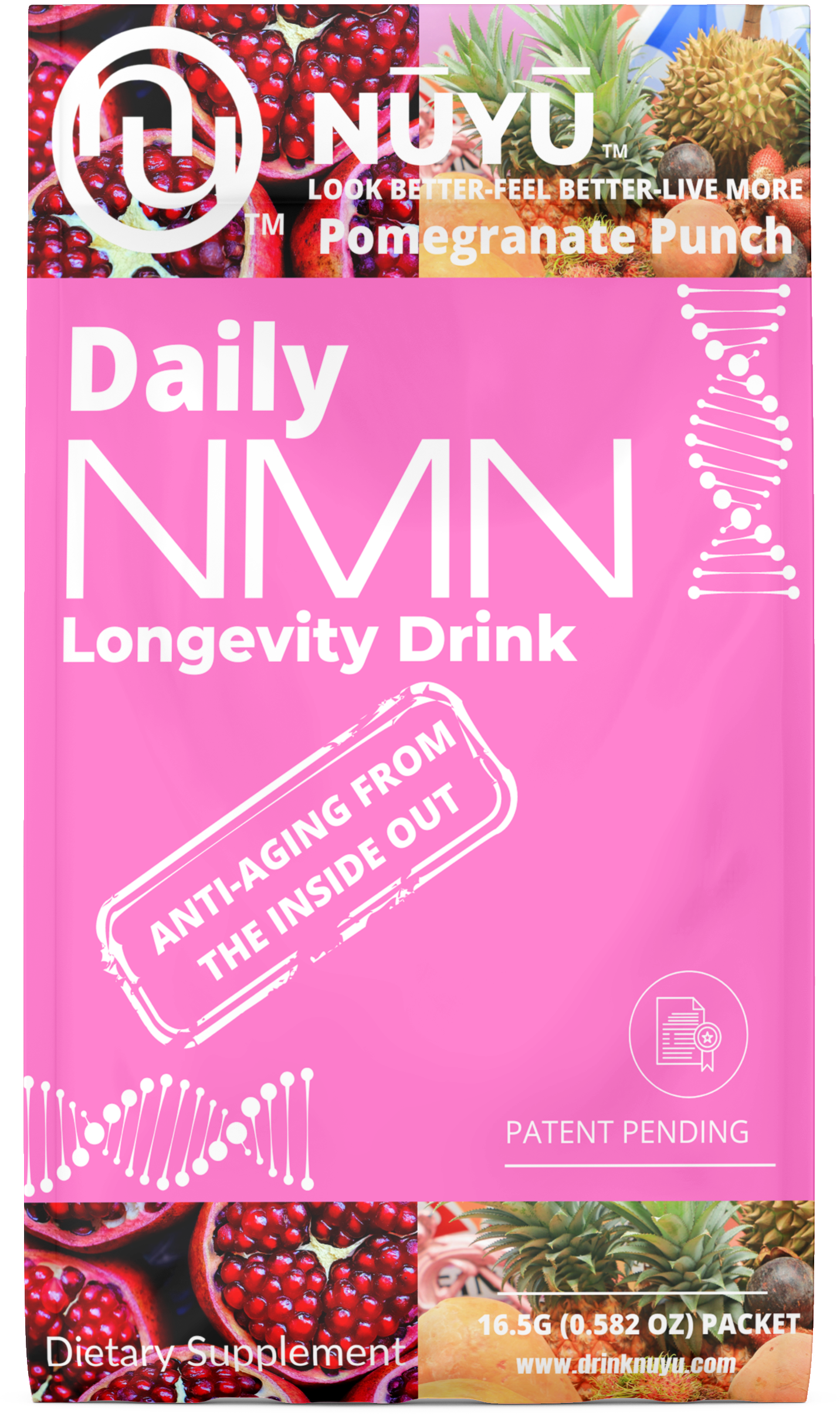 NŪYŪ Daily NMN™ Longevity Drink-Pomegranate Punch