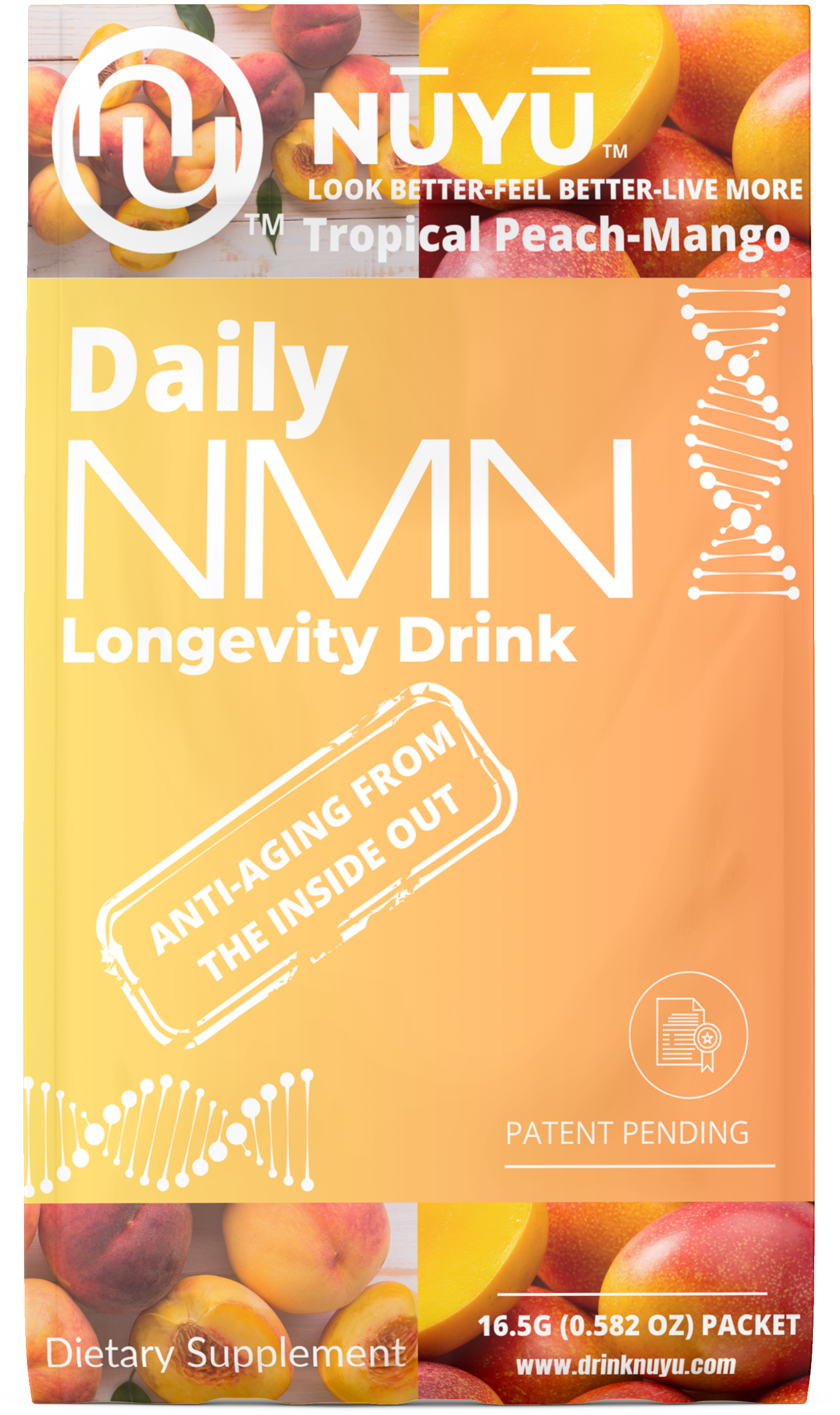 NŪYŪ Daily NMN™ Longevity Drink-Tropical Peach Mango