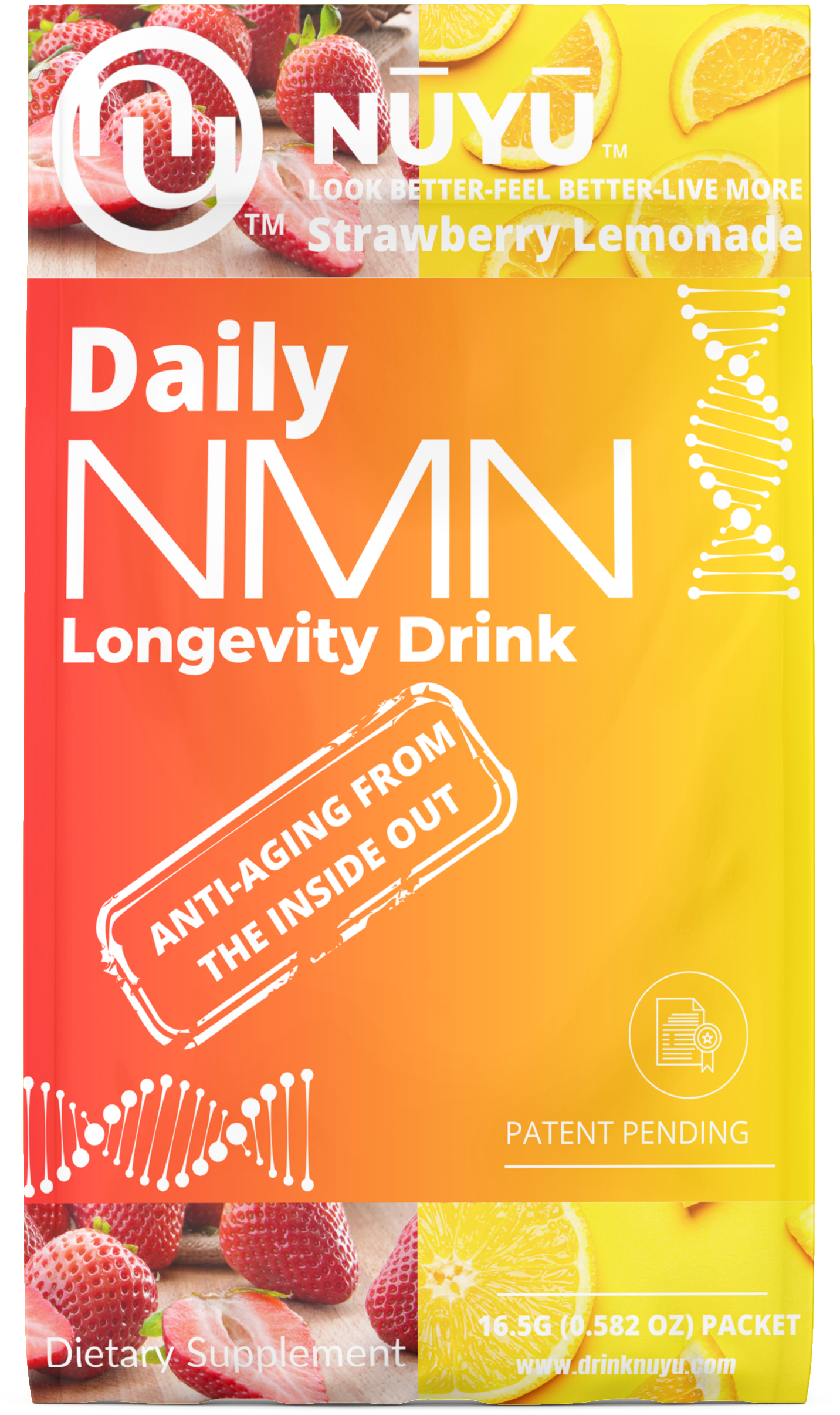 NŪYŪ Daily NMN™ Longevity Drink-Strawberry Lemonade
